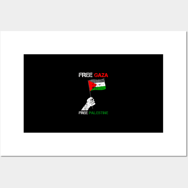 Free Gaza Free Palestine - Grab The Palestinian Flag Support Wall Art by mangobanana